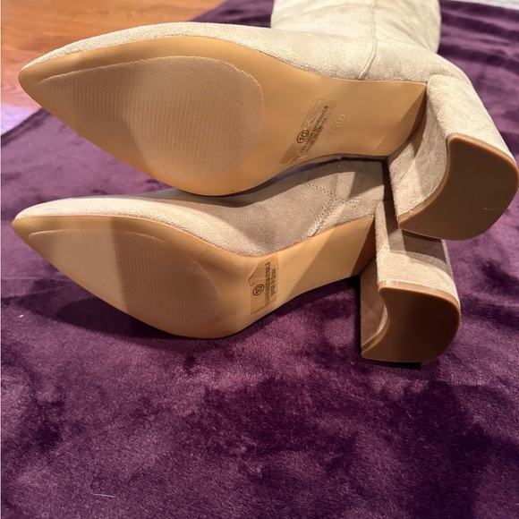 Lulu's Elegant Over the Knee Boots Katari Taupe Suede Size 10 *NEW* - Picture 6 of 11